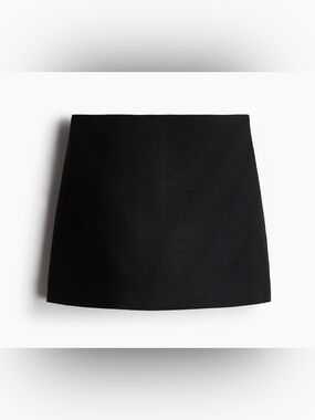 NWT H&M Black Linen Blend Skort | Size 2 | Built-In Shorts | Summer